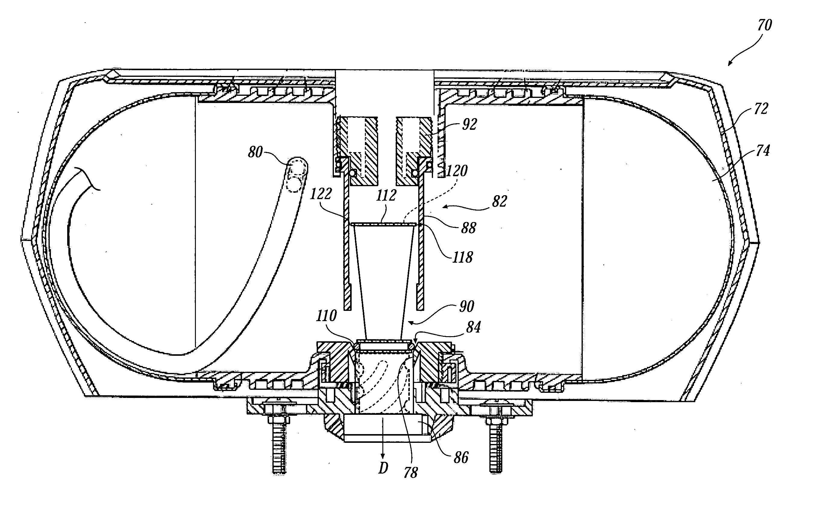 Pressure-assisted toilet flush cartridge