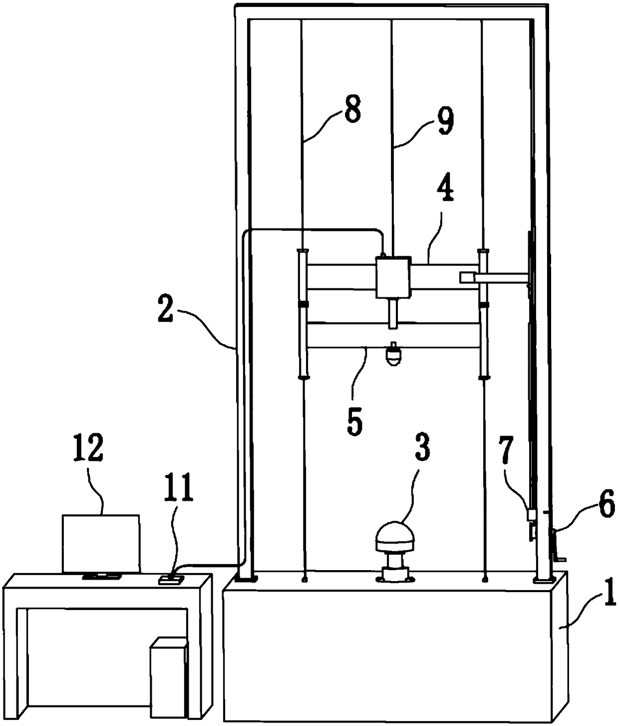 Helmet penetration resistance testing device and method