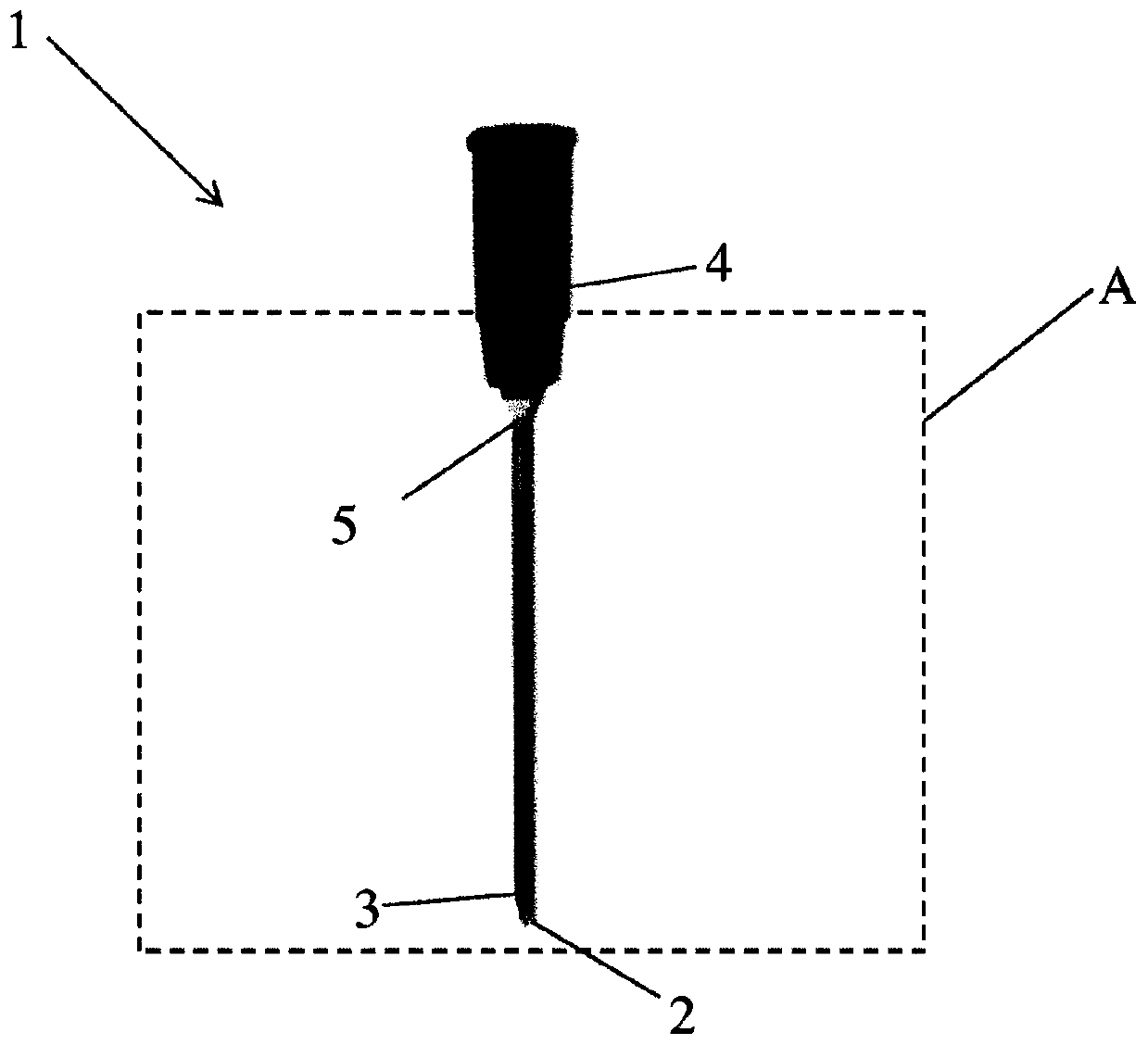 Needle for a syringe, syringe and corresponding control system