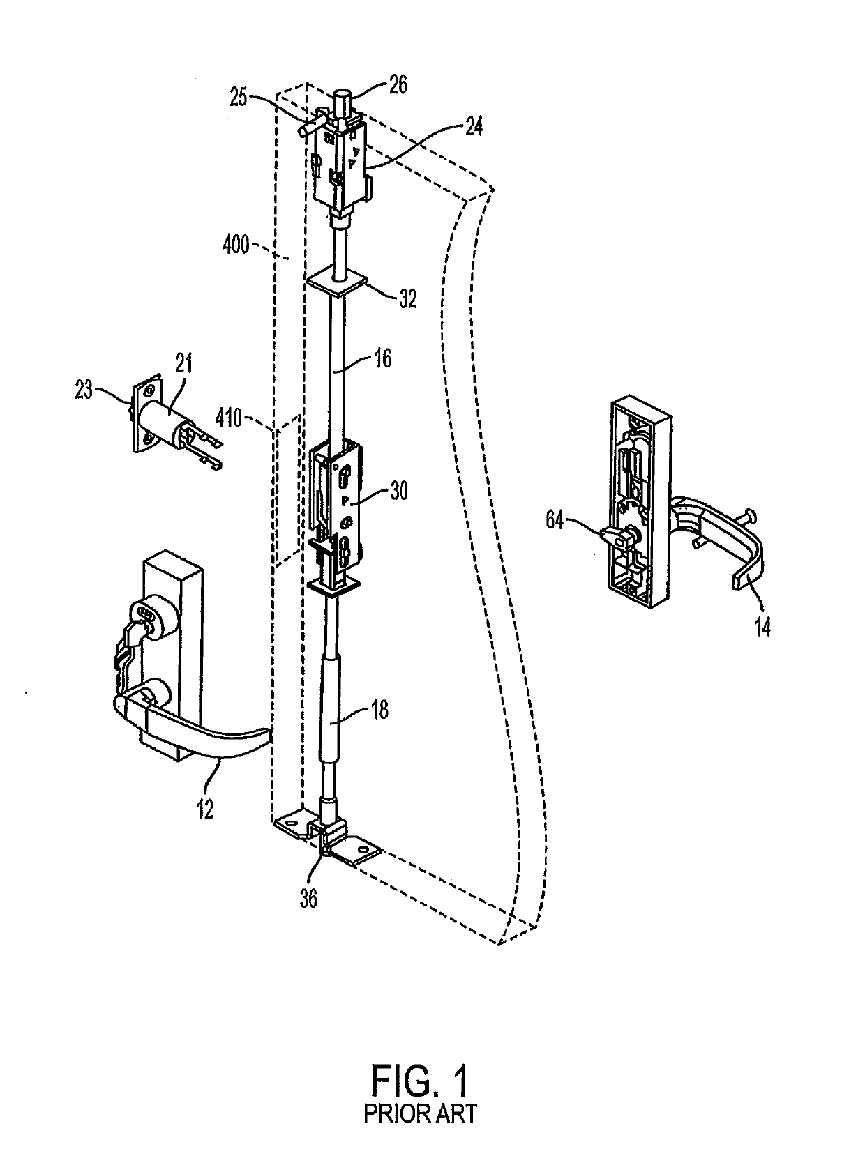 Mortise lock with multi-point latch system