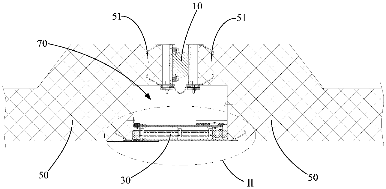 Fire protection structure of pipe joint joints in immersed tube tunnel