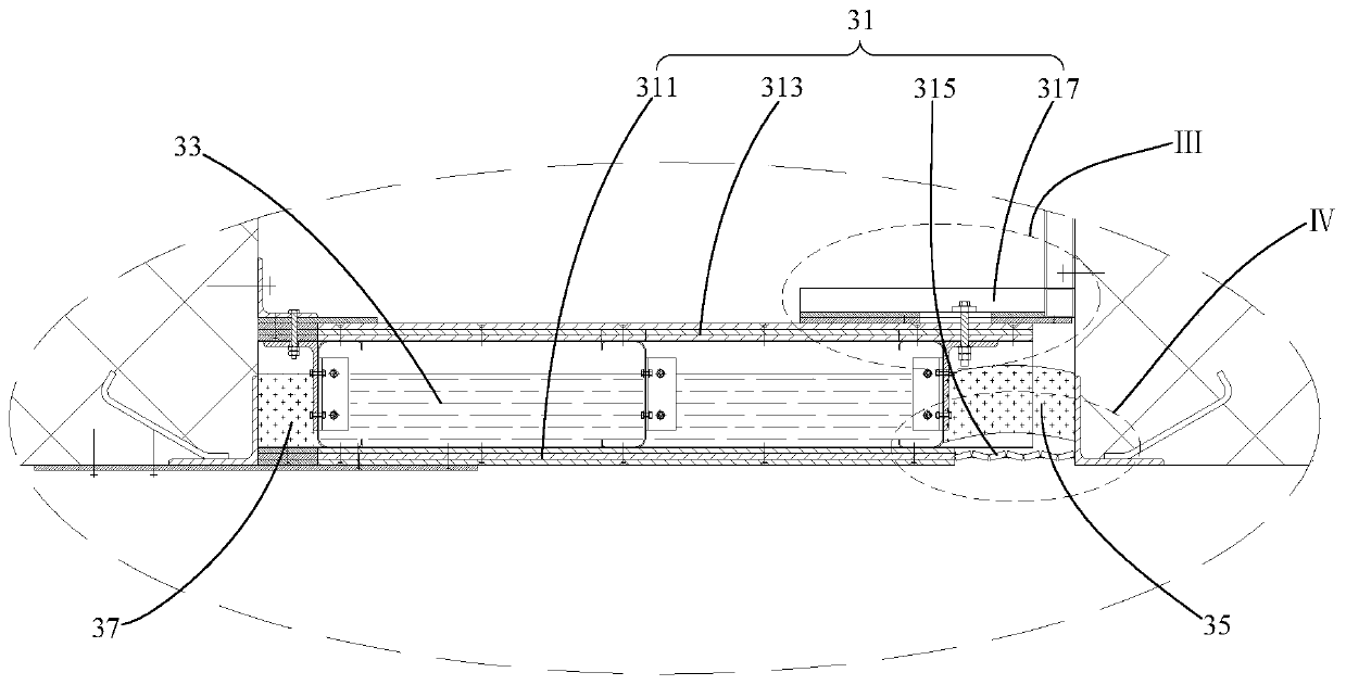 Fire protection structure of pipe joint joints in immersed tube tunnel