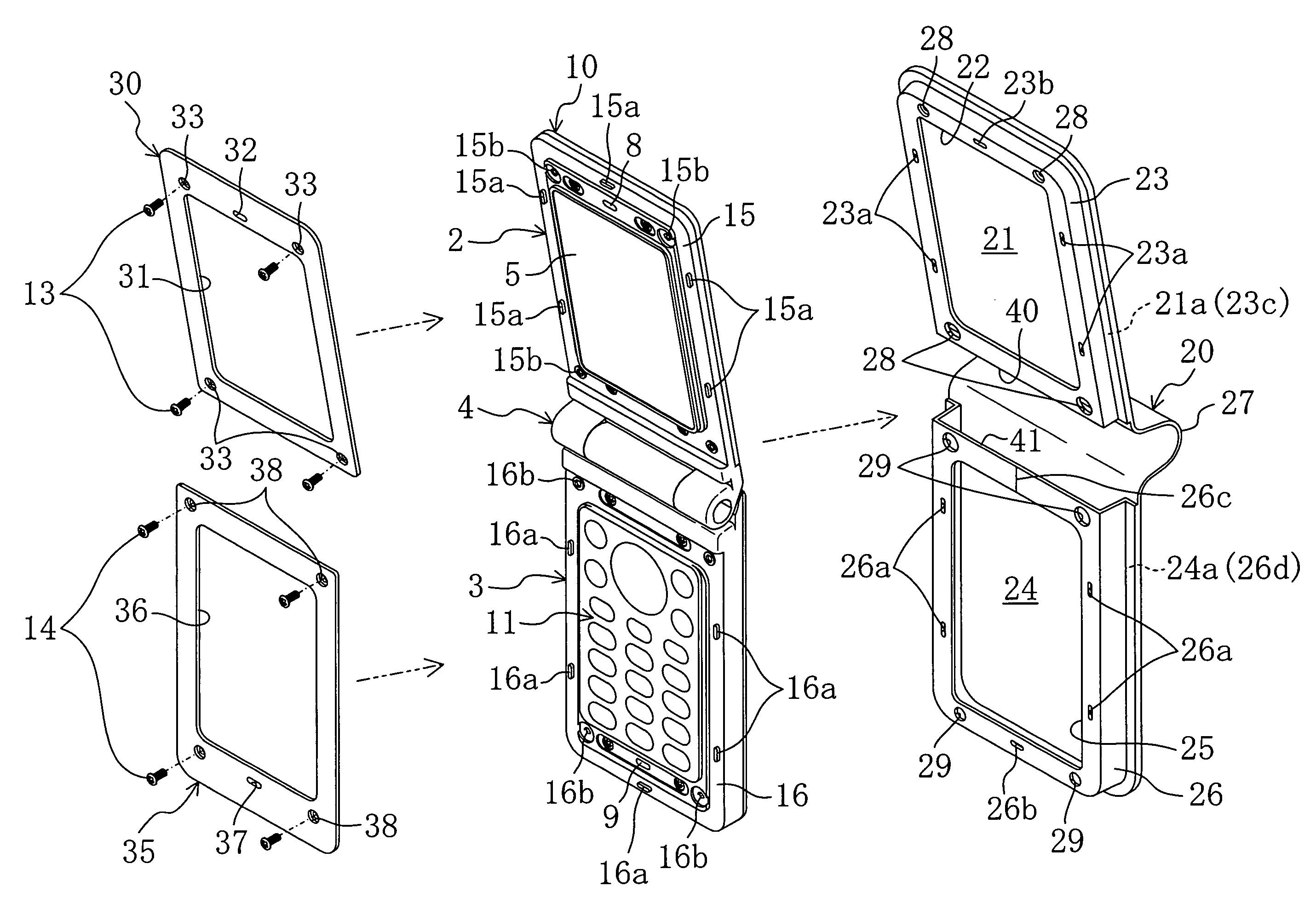 Folding portable electronic equipment