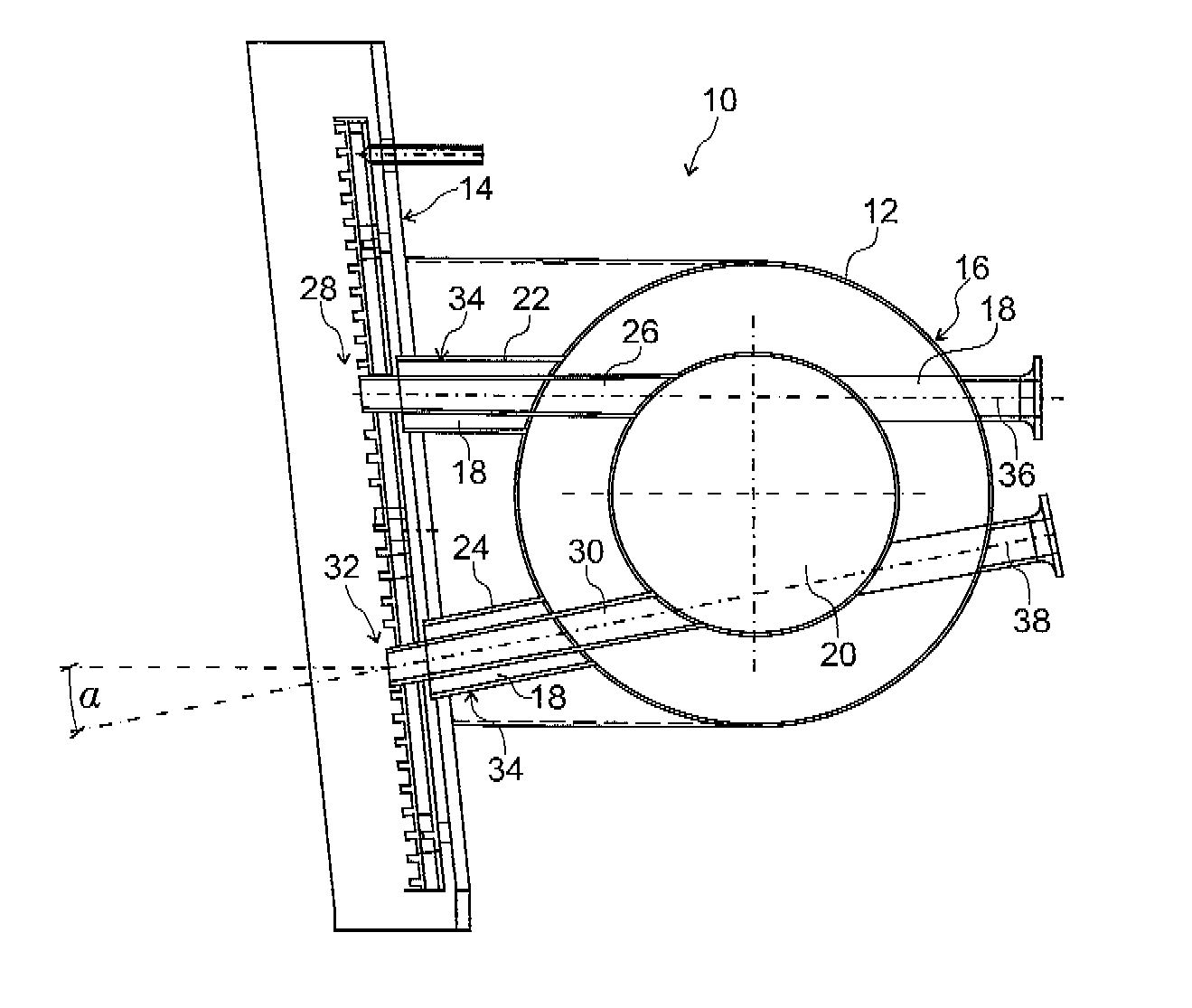 Bustle pipe arrangement