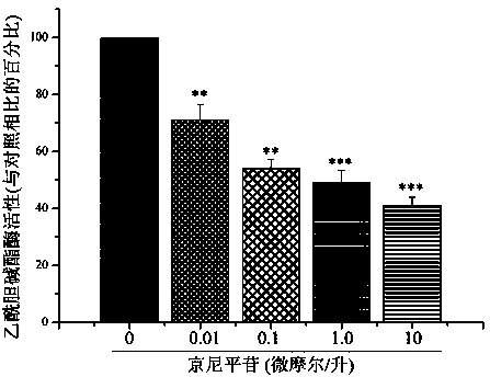 Application of geniposide used as acetylcholin esterase inhibitor