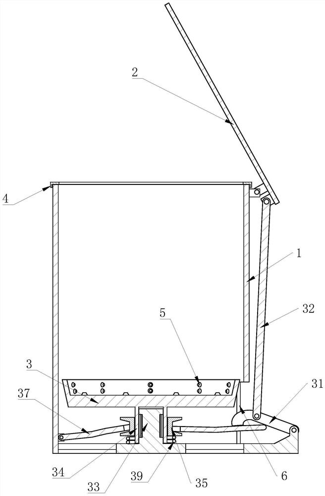 Garbage can capable of covering garbage in can through tying