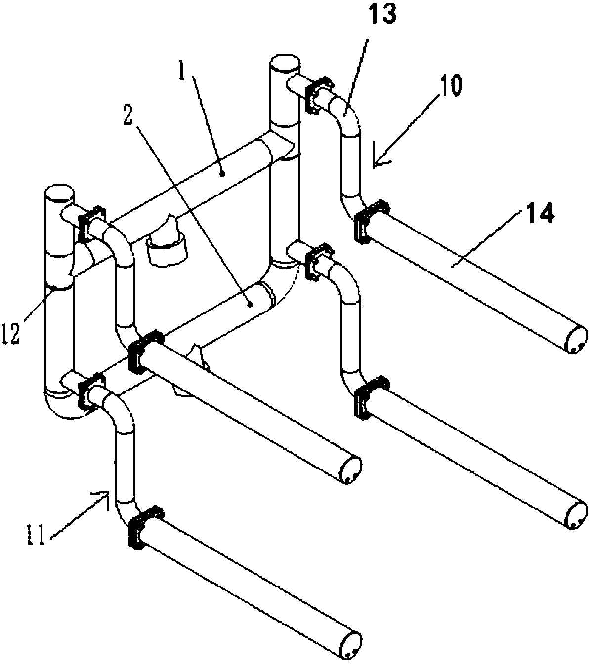 Layered sanding pipeline of diamond line sanding device