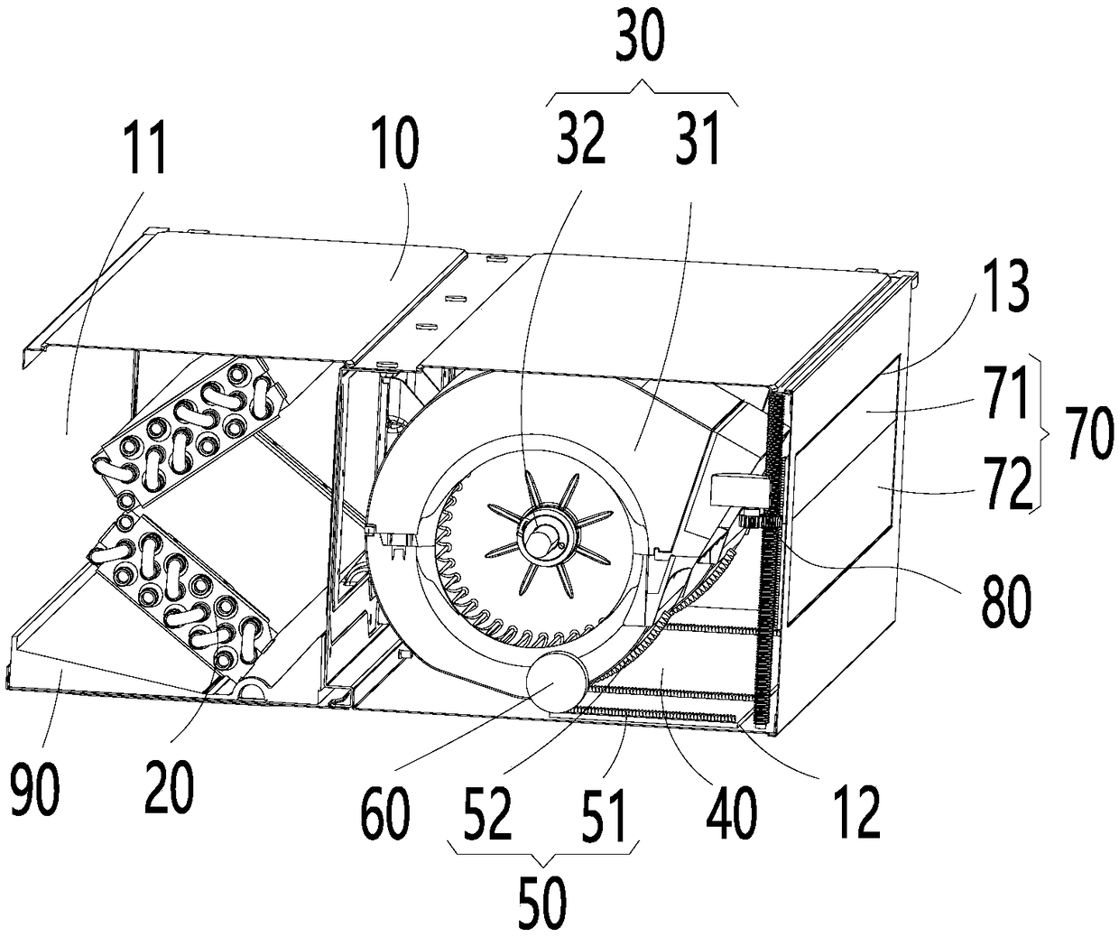 Air duct indoor machine and air conditioning unit