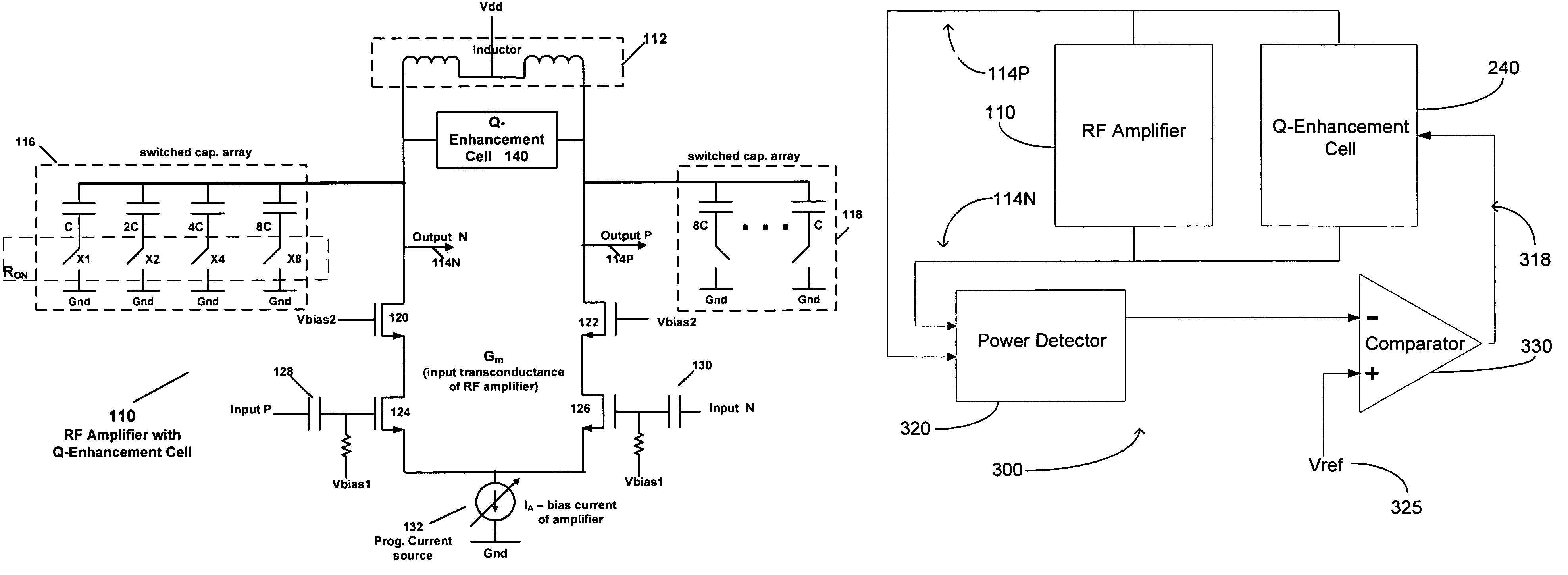 Circuit with Q-enhancement cell having feedback loop