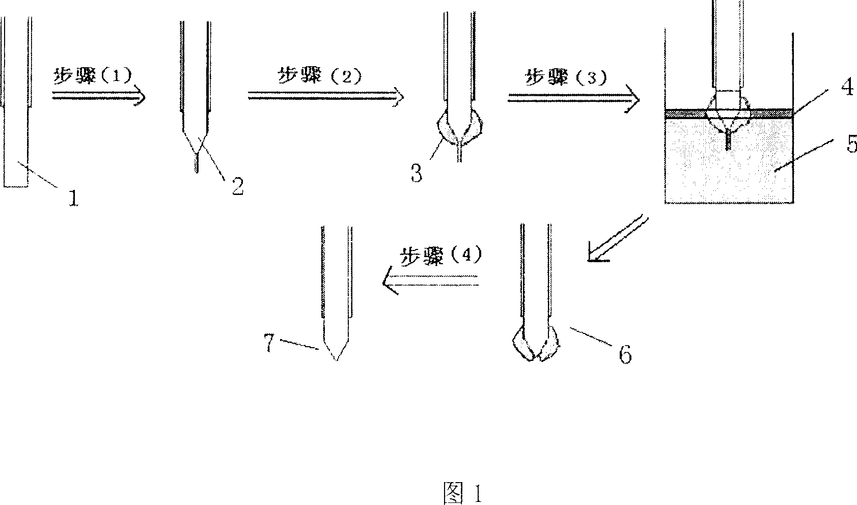 Field optical fibre probe and its production