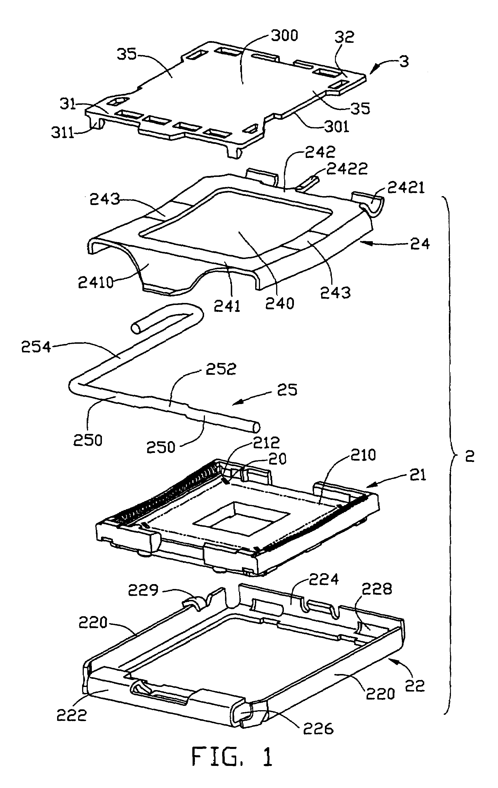 Pick up cap for LGA connector assembly