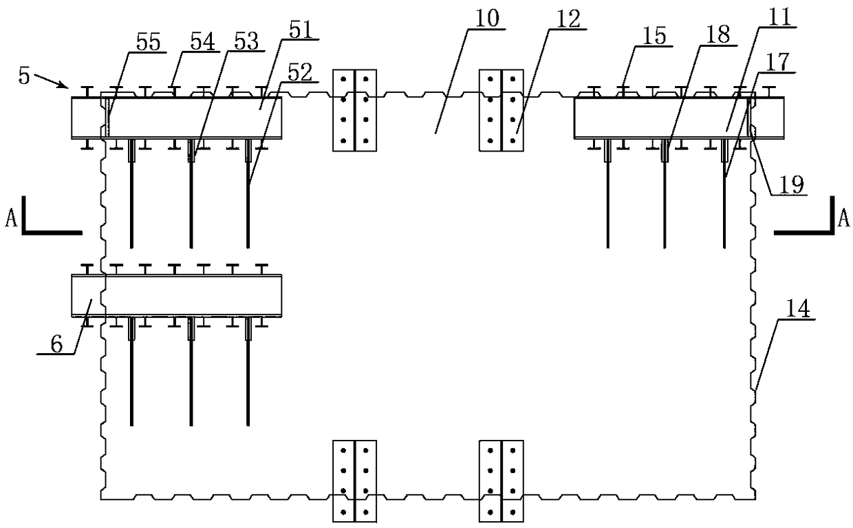 L-shaped flexible jointed limb wall with pre-embedded jointed beam section and its construction method