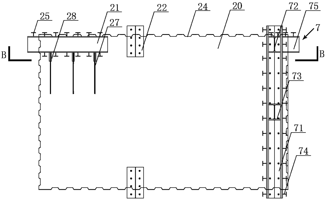 L-shaped flexible jointed limb wall with pre-embedded jointed beam section and its construction method