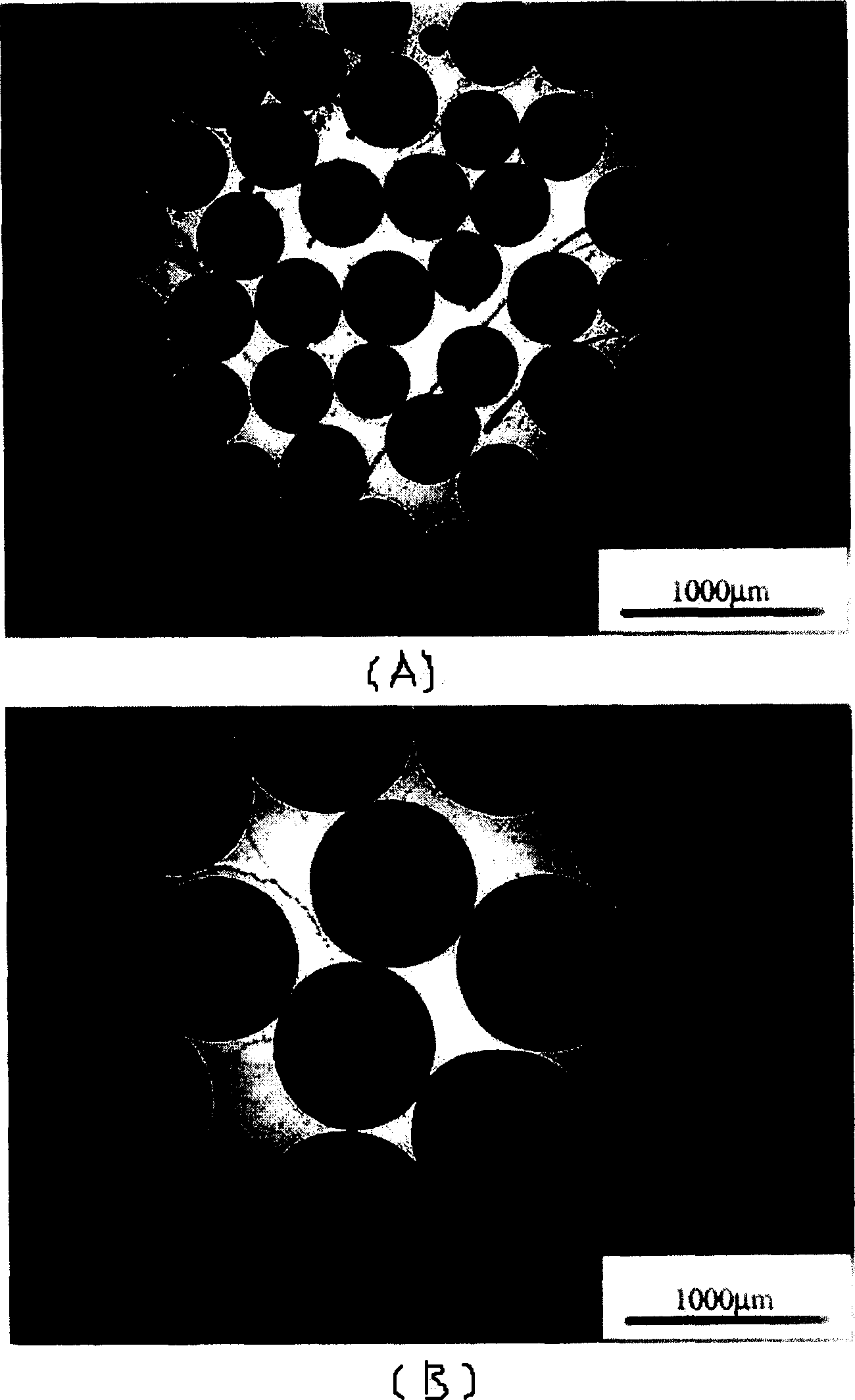 Porous rack with spherical pores and its molding preparation process