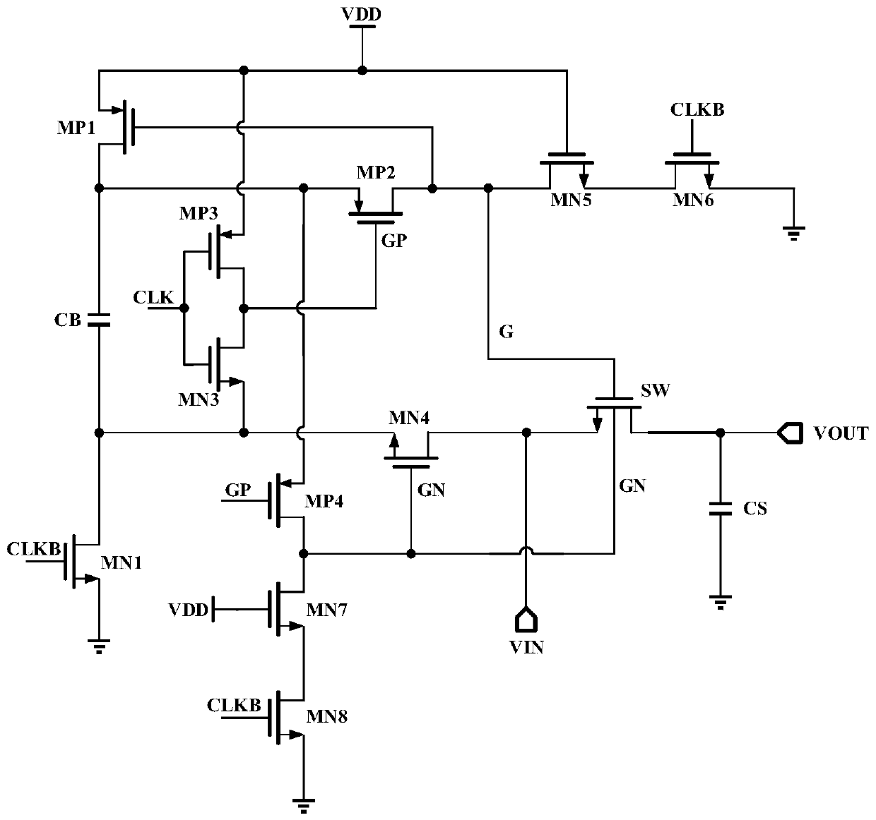 High-speed and high-linearity grid voltage bootstrap switching circuit