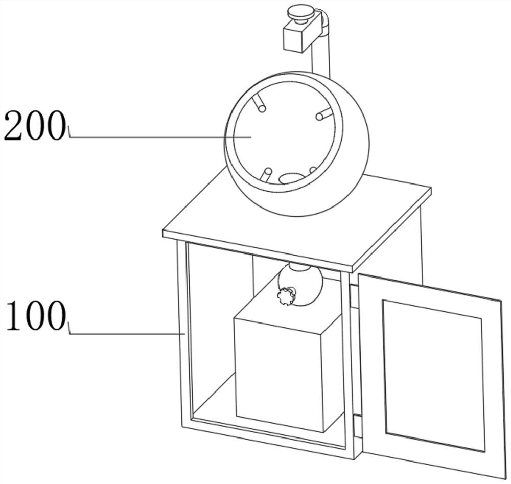 Surrounding spraying water-saving hand washing device