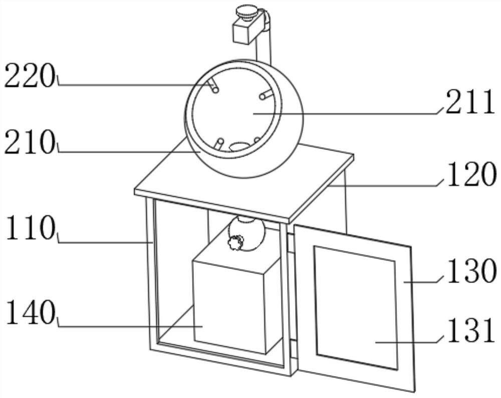 Surrounding spraying water-saving hand washing device