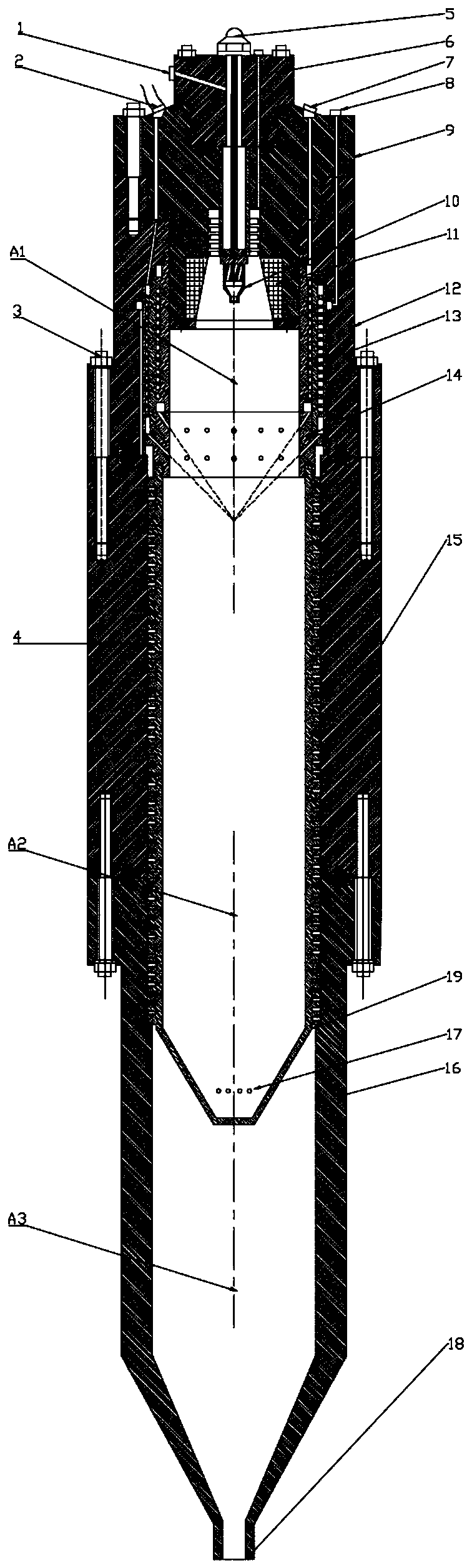 Supercritical hydrothermal combustion type downhole steam generator for heavy oil thermal recovery