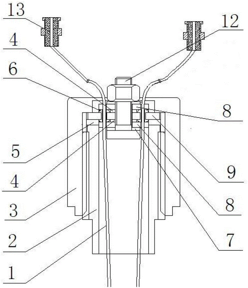 A pressure vessel sensor lead wire sealing device