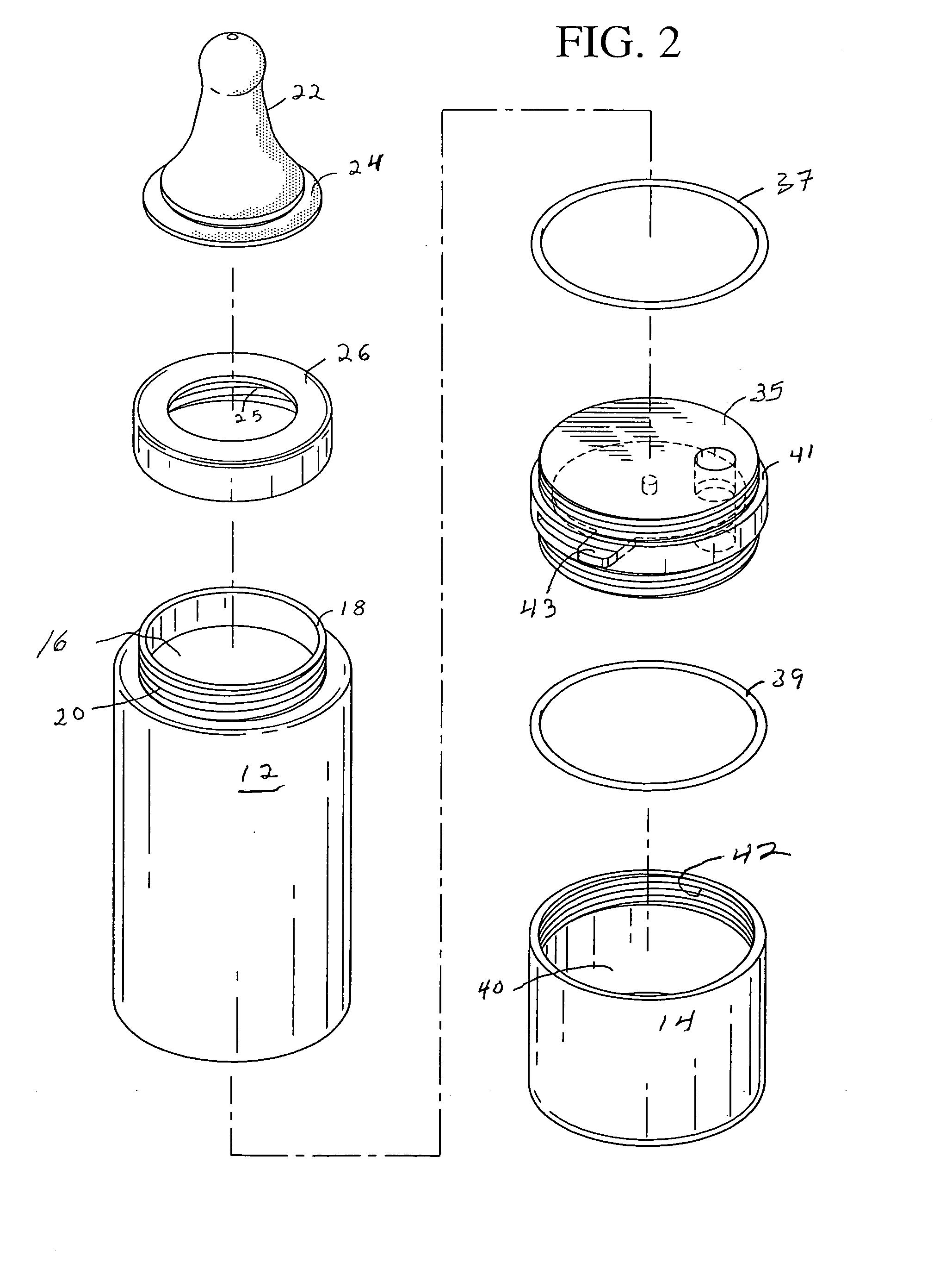 Dual chamber nursery bottle