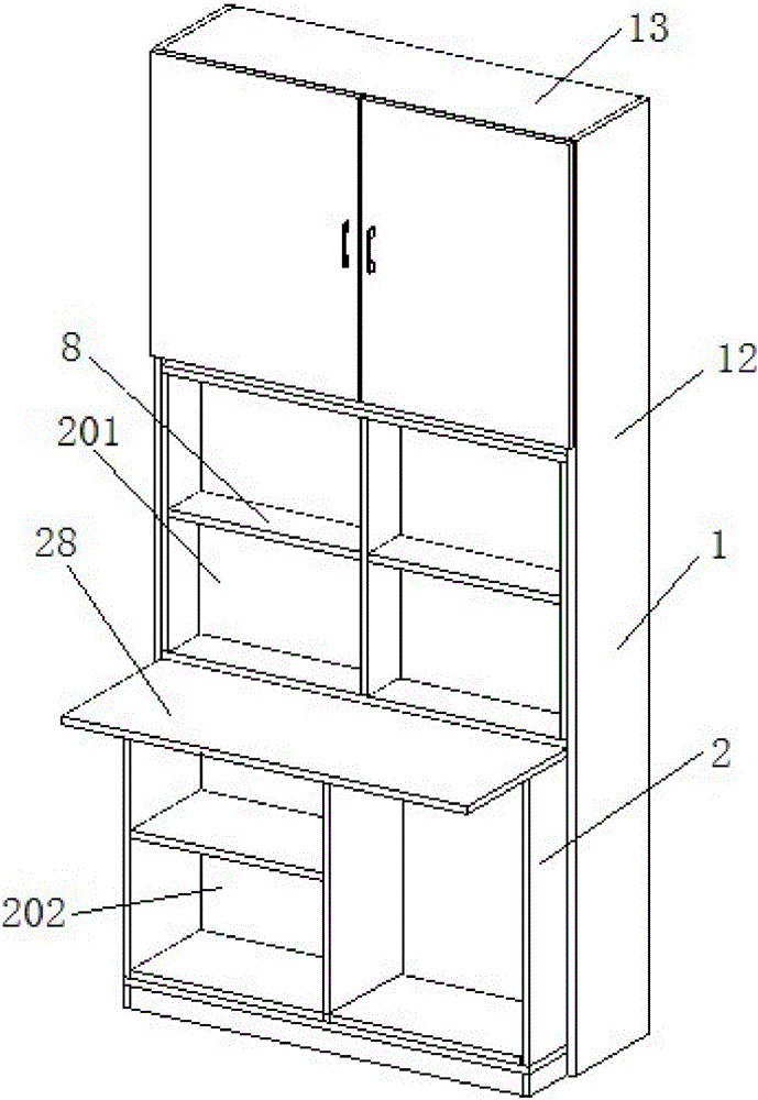 Table wall cabinet supporting multi-dimensional transformation and application