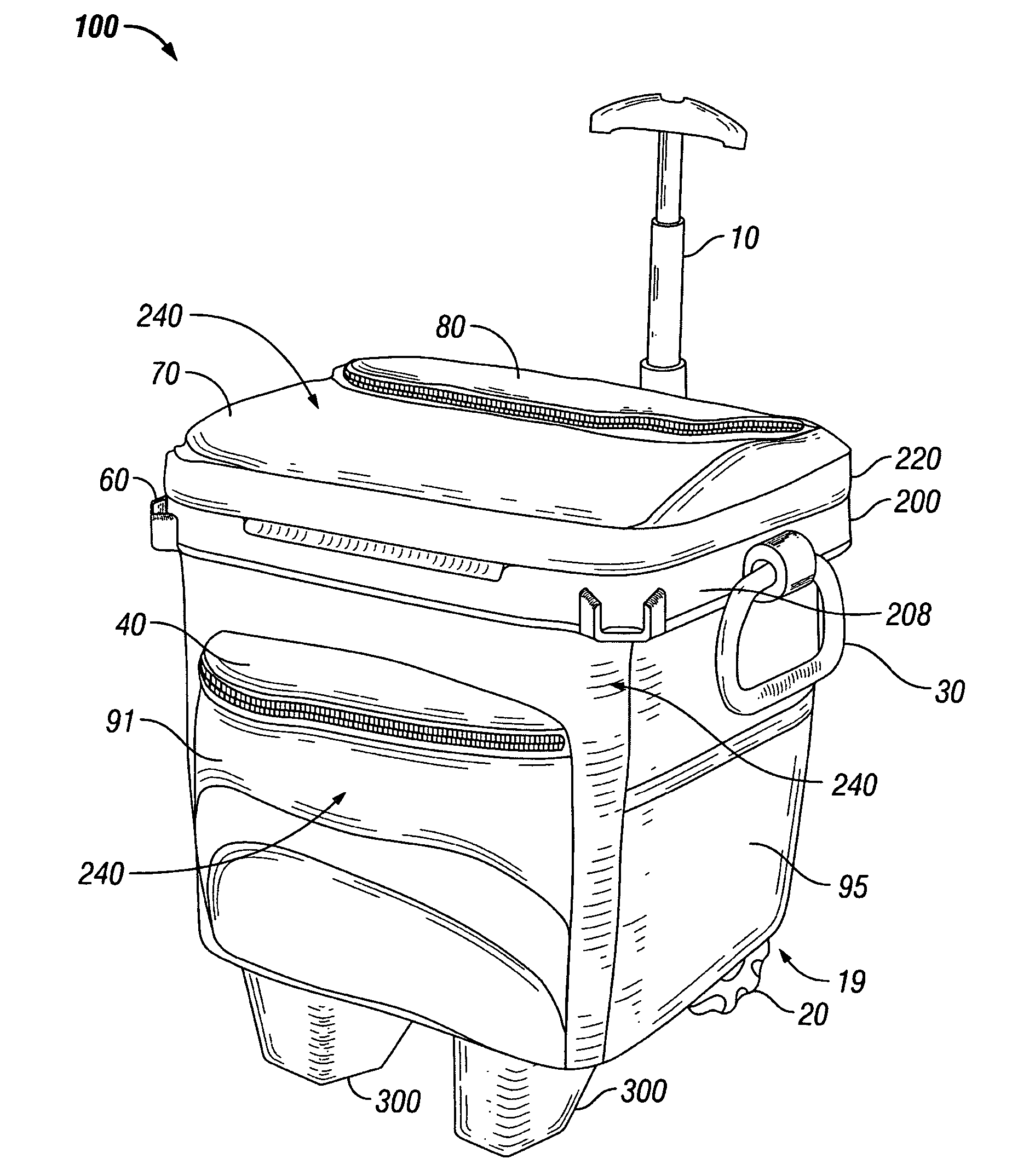 Hardside cooler with soft cover