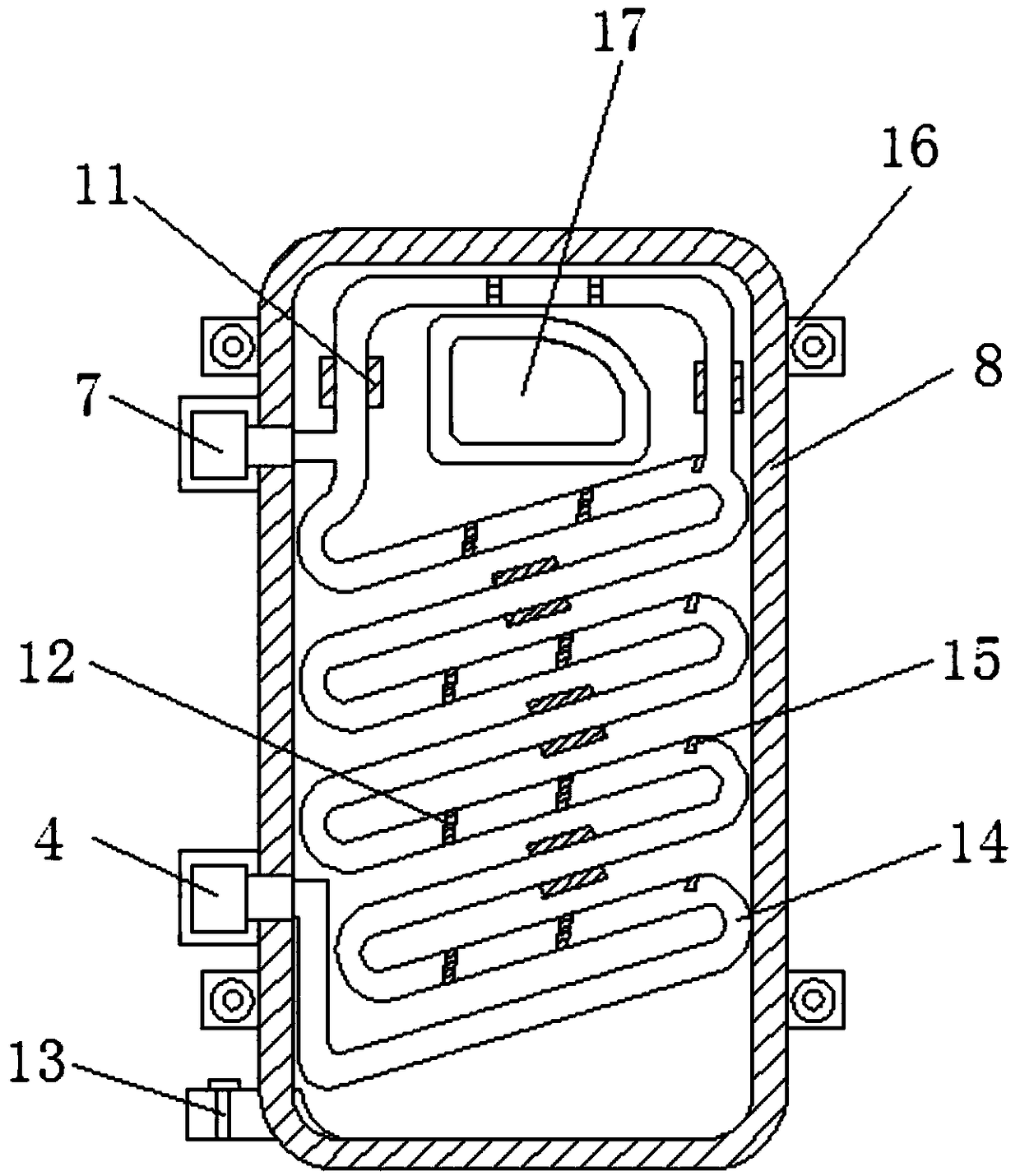 Combustion boiler capable of decreasing water flow speed conveniently