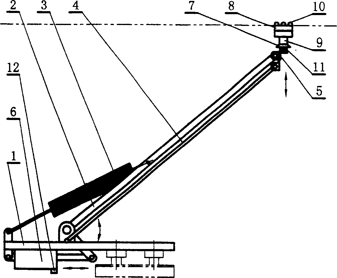 Double-wire pantograph type trolleybus collecting pole