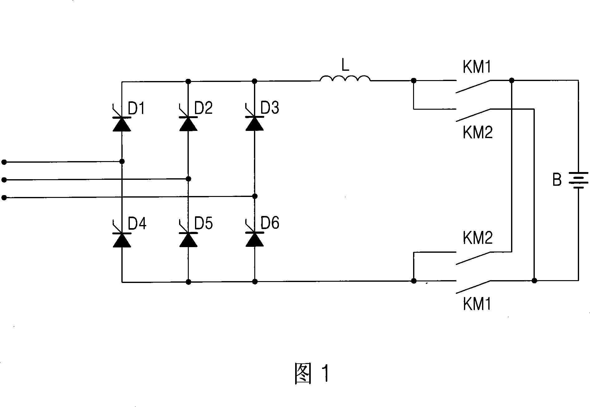 Main circuit structure for changing storage battery into charge and discharge