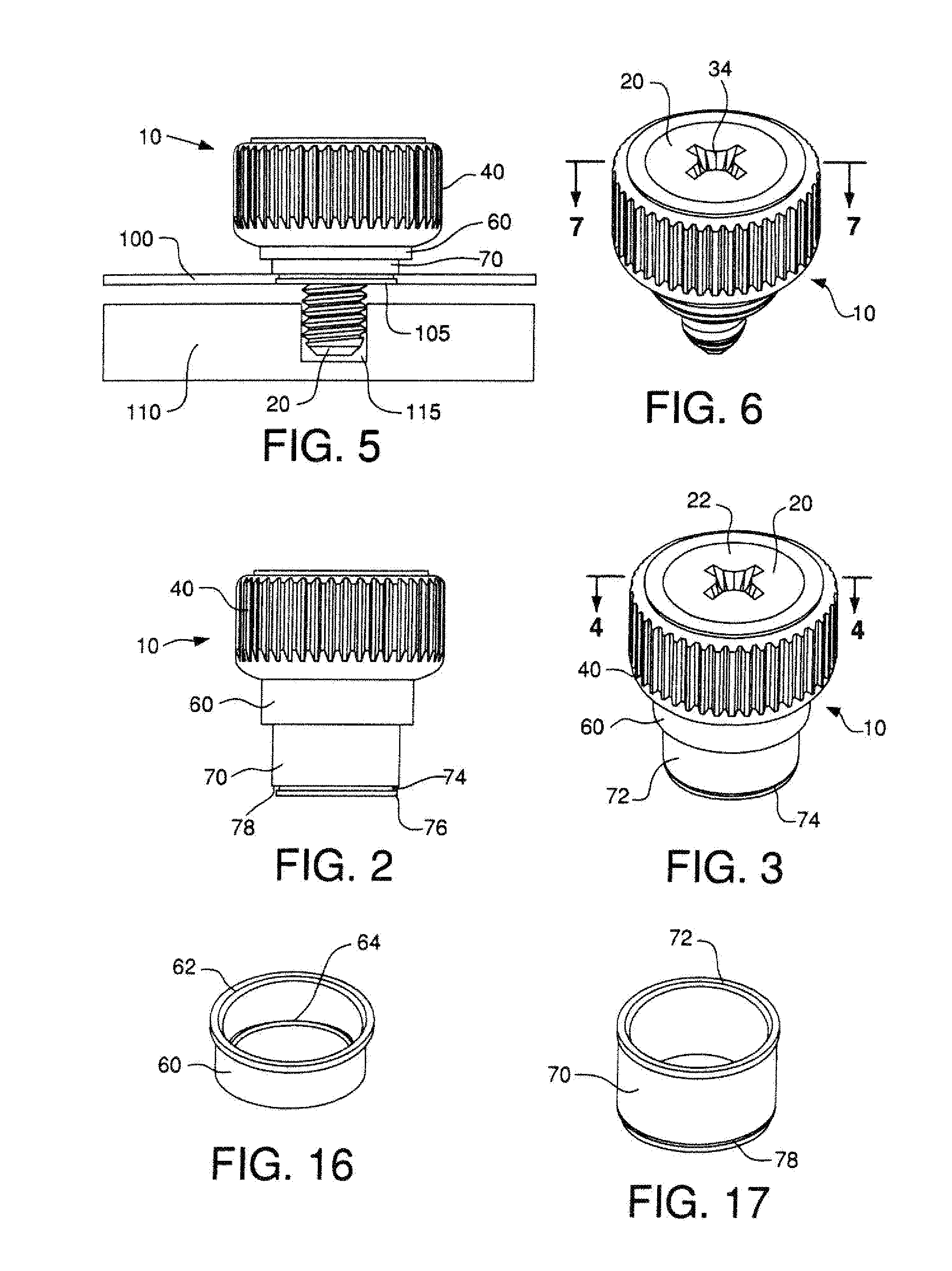 Telescopic captive fastener