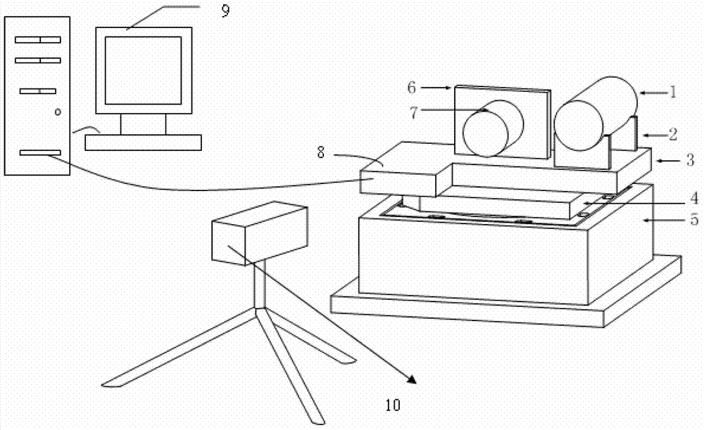 A micro-vibration physical simulation test processing system and test method for a refrigerator