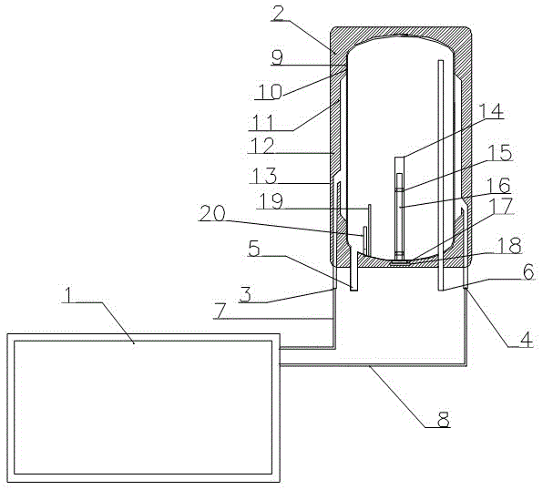 Wall-mounted type light wave heating double-layer linker solar water heater