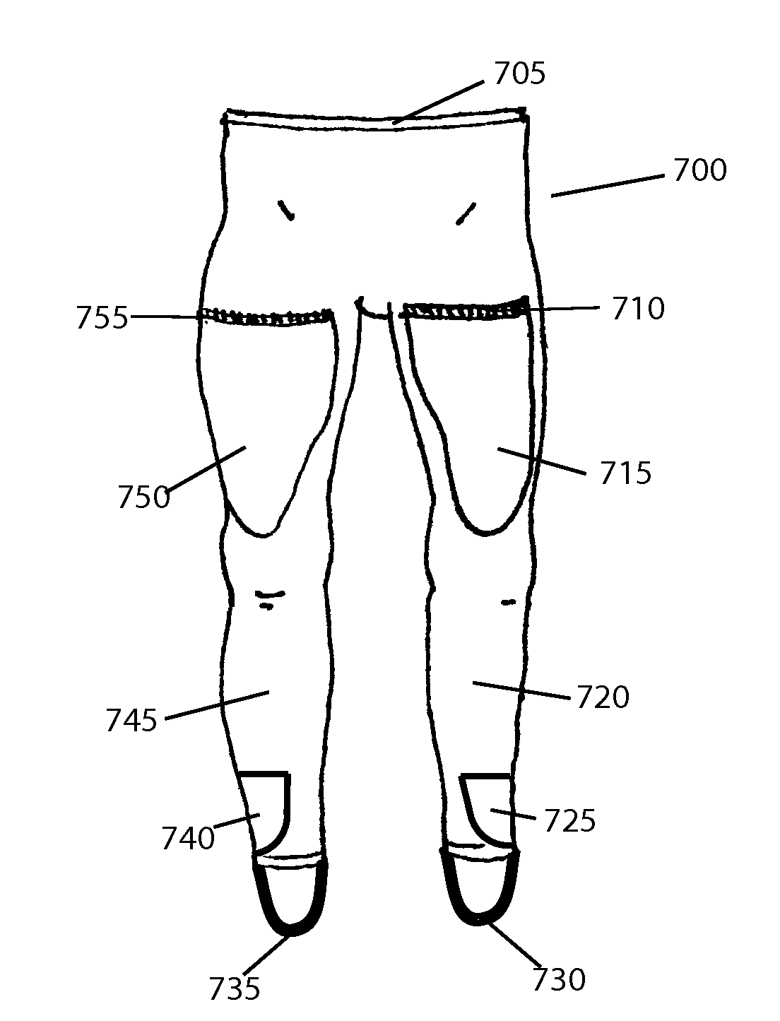 Thermal, elastic, tight-fitting garment with pockets positioned for thermal therapy