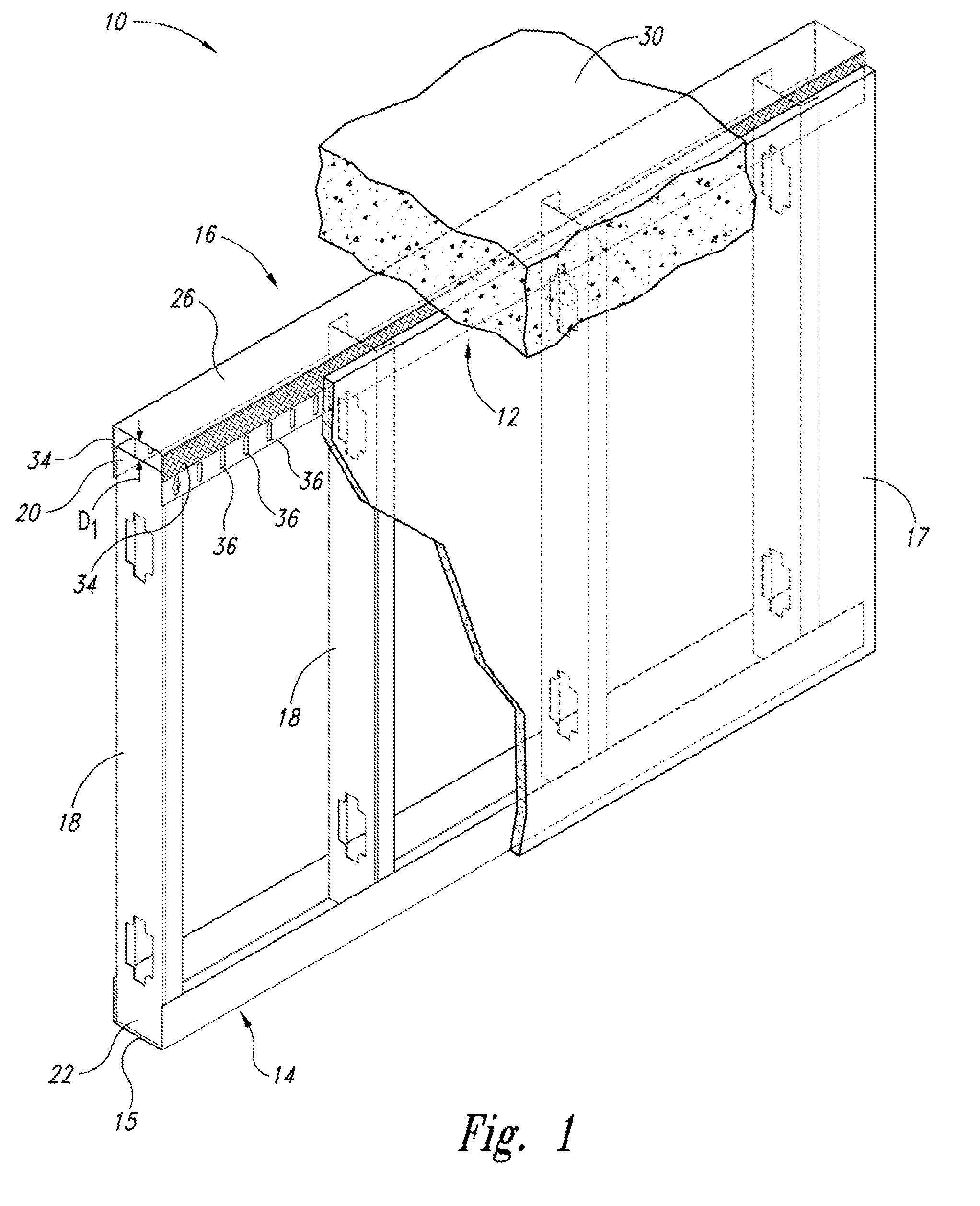 Head-of-wall fireblock systems and related wall assemblies