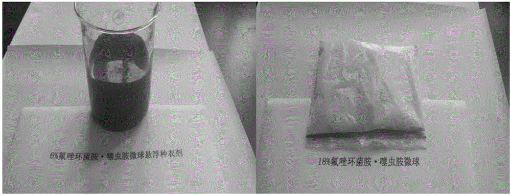 Microsphere suspended seed coating agent and preparation method thereof