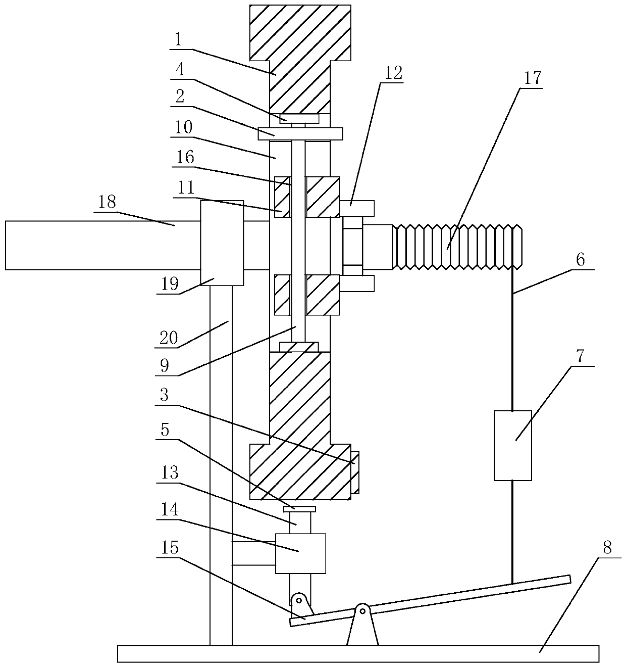 Flywheel feeding type gravity adaptive bolt cleaning device