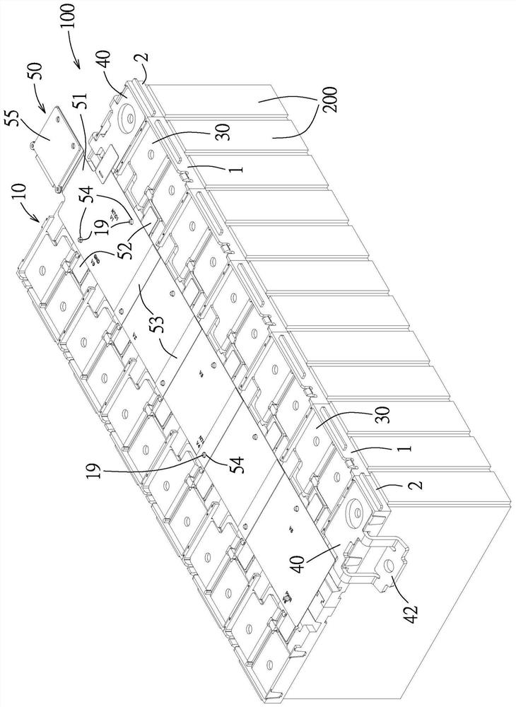 Battery connection module and battery device