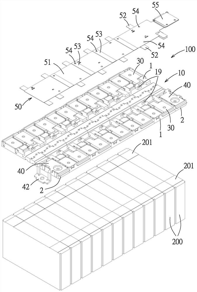 Battery connection module and battery device