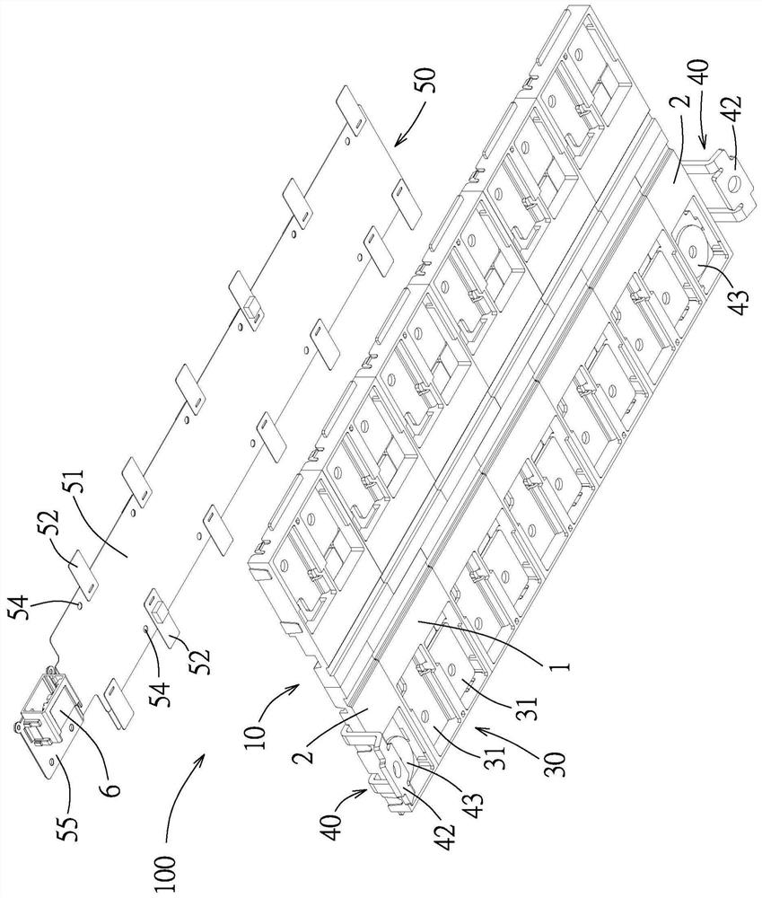 Battery connection module and battery device