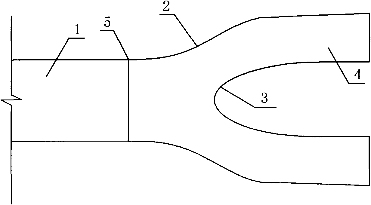 Breeches pipe arrangement method in arrangement of high-lift lock unilateral lock wall main corridor