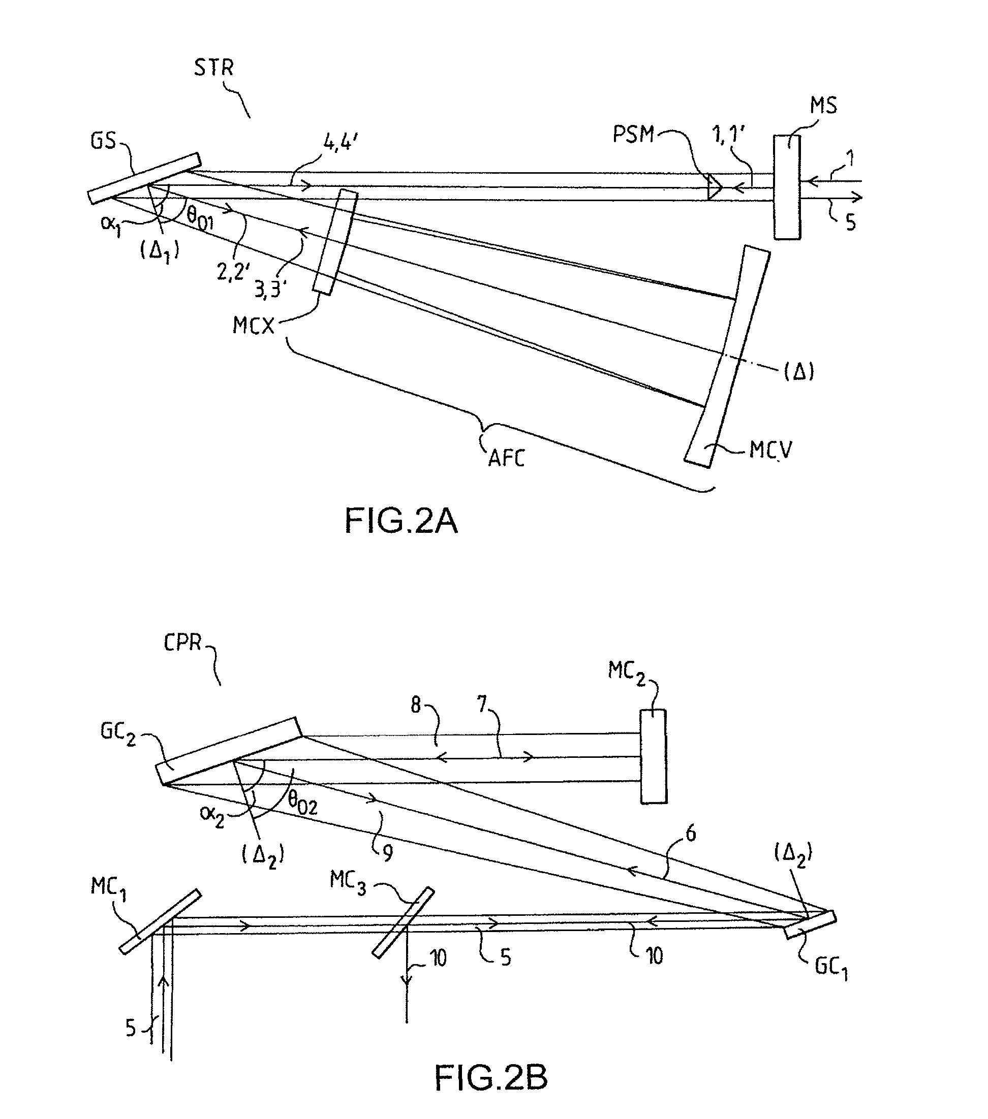 Amplifier chain for generating ultrashort different width light pulses