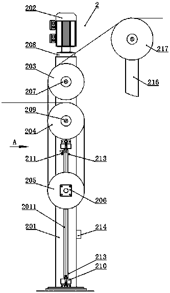 Feeding device for tire wire winding machine