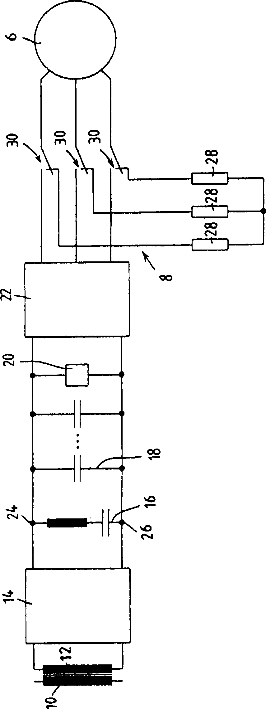 Traction drive of a rail vehicle for driving and generative braking