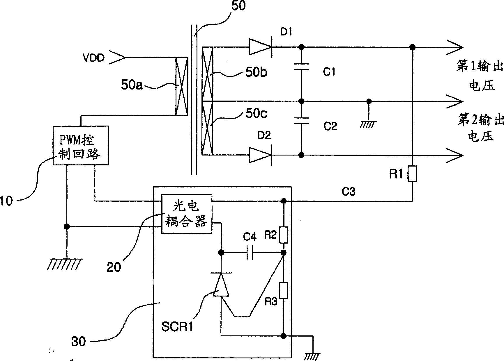 Overload protecting circuit of transformer