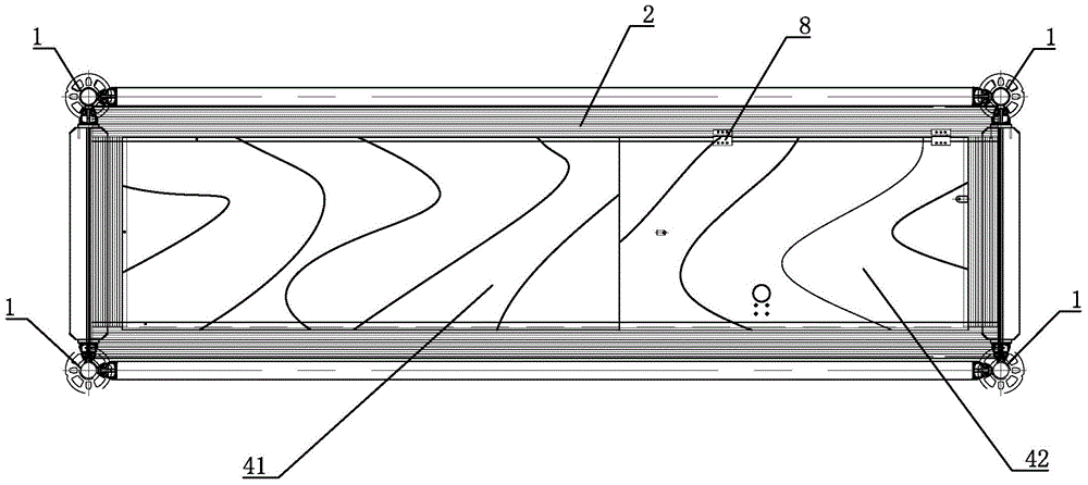 Scaffold with pedal one-piece hanging ladder structure