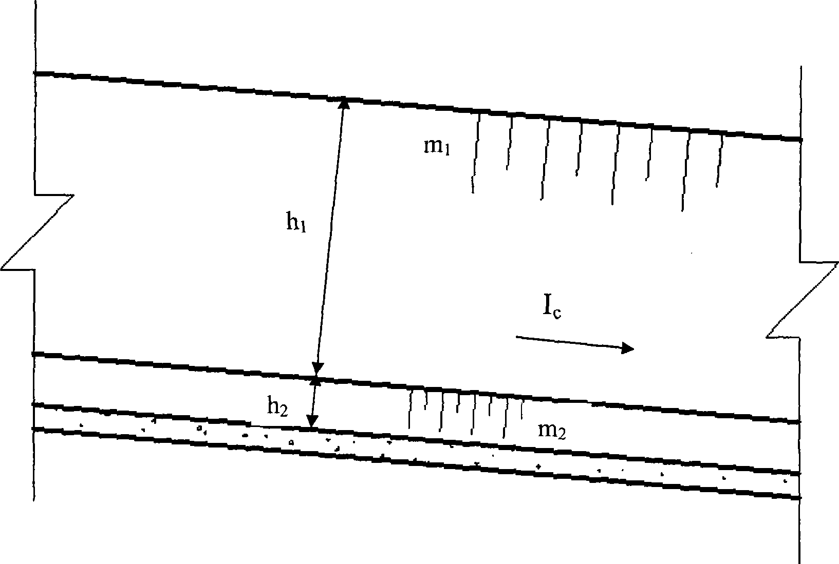 V type discharging and guiding slot water power optimum section design method of viscous debris flow and application thereof