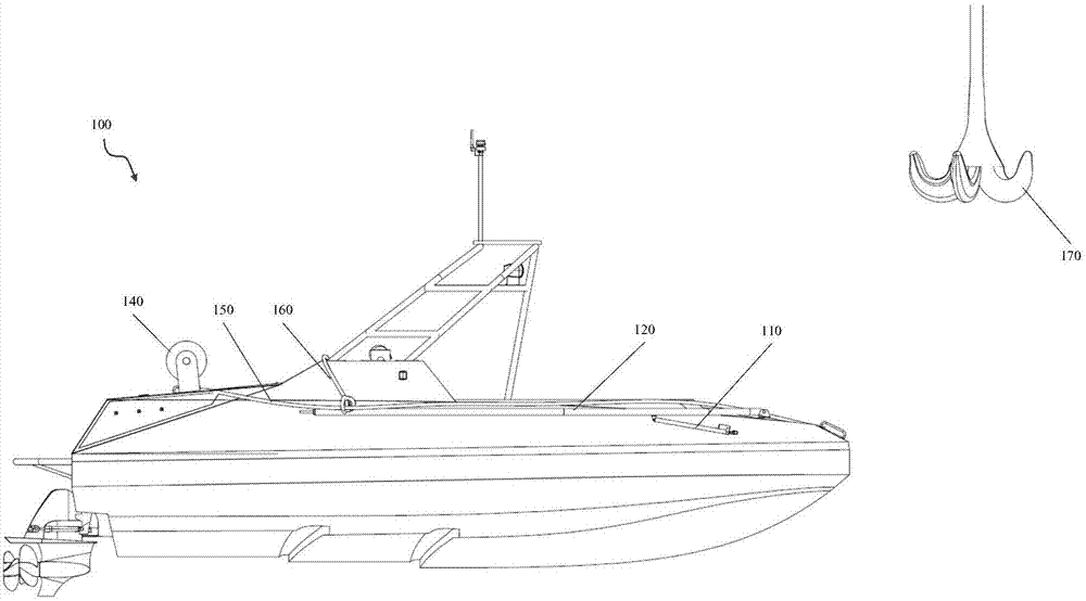 Unmanned ship recycling device and unmanned ship