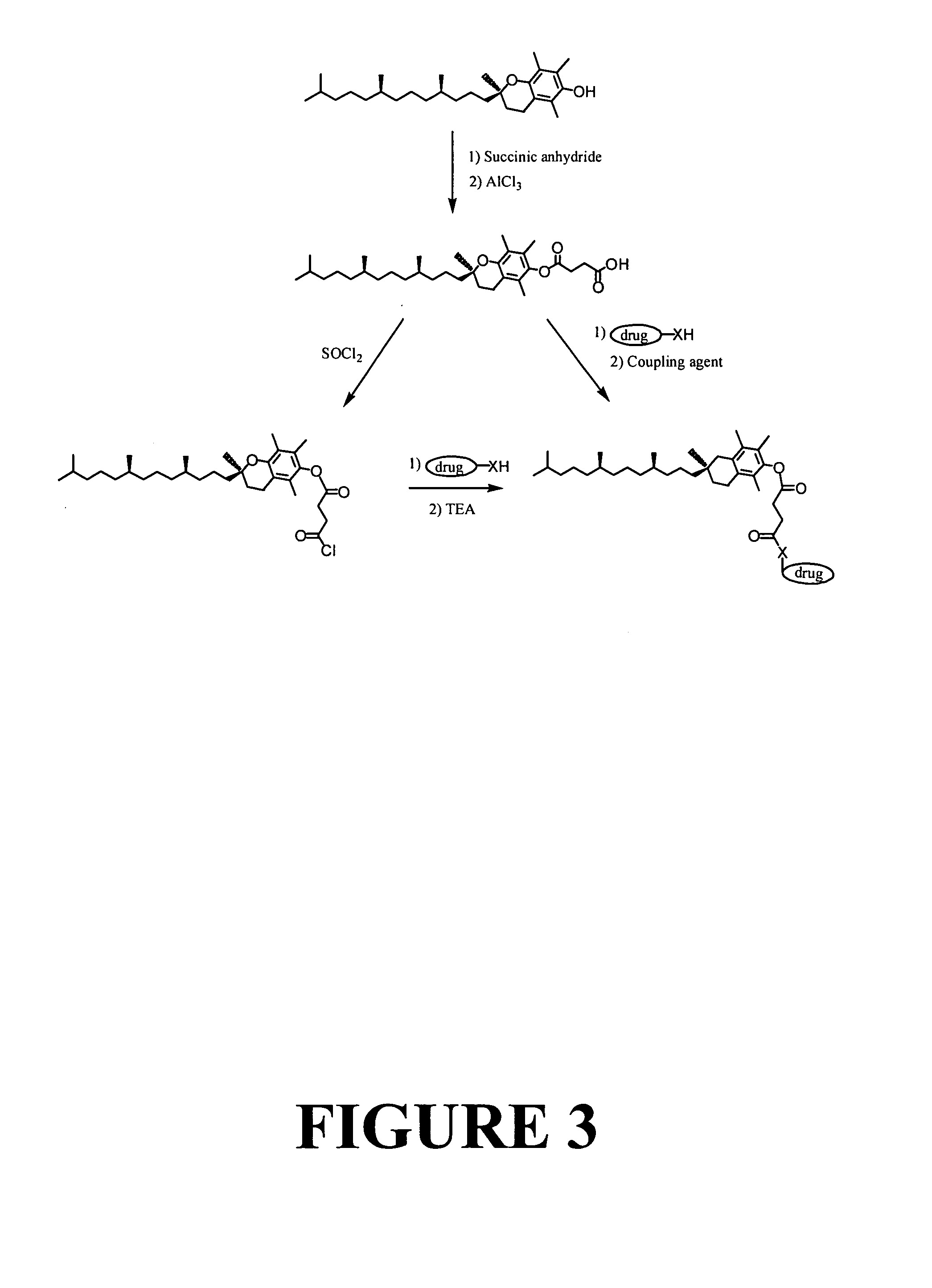 Tocopherol-modified therapeutic drug compounds