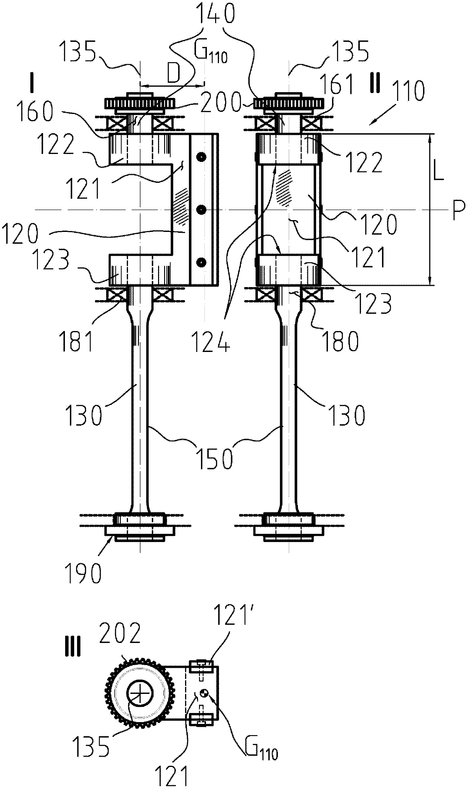 Arrangement for and method of attenuating the vibration of a piston engine and a piston engine