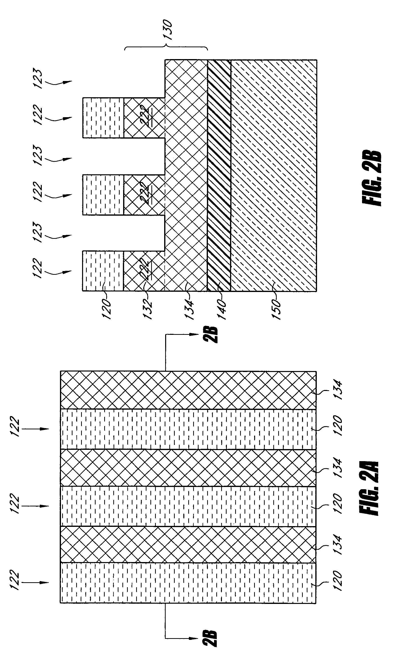 Methods for forming arrays of small, closely spaced features